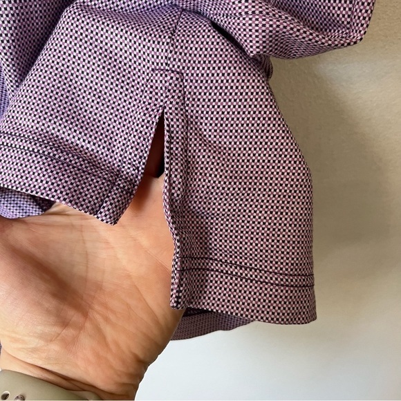 Peter Millar Polo Kierland Golf Club Embroidery size L purple white check cotton - Picture 6 of 8